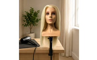 Mannequin Head with Shoulders Thick Hairdressing Doll Washable for Hairdressers
