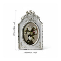 Bowknot Oval Frame Artisanal Finish Ornate Relief Frame Gift Choice