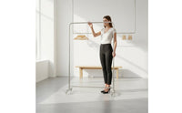 With Wheels Freestanding Clothes Hanging Easy to Move Rolling Clothes Rack Heavy Duty Stainless Steel Clothing Rack Minimalist Design for Boutique, Bedroom, Laundry Room