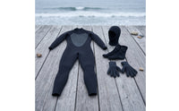 3mm One-Piece Wetsuit with Hood Thermal Full-Body Wetsuit Cold-Water Long Sleeve Snug for Snorkeling