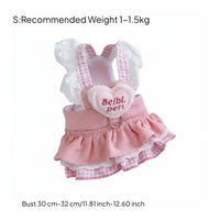 Ruffled Skirt Dog Harness Dress Leash Attachment D-Loop Puppy Princess Dress Lightweight for Pets, Summer Outings, Photo Shoots, Parties
