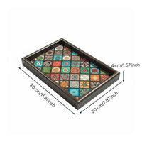 Vintage Design Tea Tray Retro Design Rectangular Walnut Vanity Tray for Bedroom