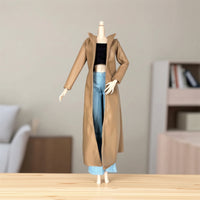 Doll Coat with Pants Flared Doll Jacket and Pants Set Handmade for Dress-up Play