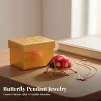 Keepsake Case Red Enamel Ladybug Box Collectible Gold Trim