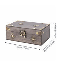 Vintage Wooden Jewelry Box Dustproof for Bedroom