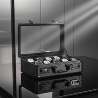 Watch Box Organizer Soft Cushioned Interior Watch Storage Box Dustproof Matte Black Finish for Men