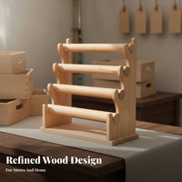 Sturdy Construction Wooden Bracelet Display Rack Large Capacity Wooden Bracelet Stand Space Saving for Crafters, Market Stalls, Craft Fairs