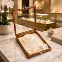 Dustproof Jewelry Display Box Velvet Insert for Countertop