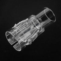Clear Respirator Connector with Slotted Section Transparent Cylindrical Connector Adapter with Locking Tabs Rigid Compact for Travelers, Home, Travel