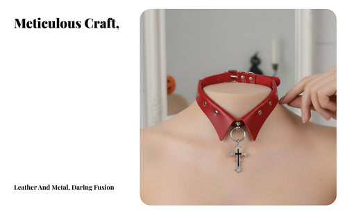 Cross ornament Neckband Darkly Romantic and aesthetic Choker Edgy Look for Cosplay, Parties, Women
