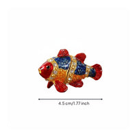 Fish Jewelry Box Enamelled Desk Decor Miniature for Desktop