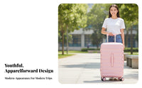 Large Capacity Hardshell Carry-on 360° Wheels Ribbed Hardshell Trolley Stylish Design Suitcase Adjustable Handle for Young Adults, Vacationers, Studying Abroad, Vacation, Vacations, Short Trips