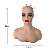 Mannequin Head with Shoulders Realistic Female Mannequin Head Sturdy Photography Prop Bust