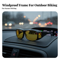 Driving Glasses Wind-Resistant Glare-Reducing Curved-Frame Glasses Fit-over Sunglasses Protection Fit Over Sunglasses