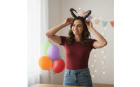 Devil Prong Headband Crimson Demon Horns Headband Sturdy for Themed Parties