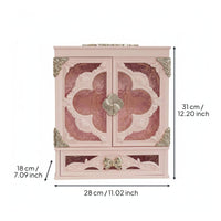 Makeup Organizer Mirror Large Capacity Makeup Storage Cabinet Vintage Cosmetic Box for Women, Girls, Dressing Room, Bedroom
