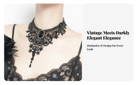 Lace ribbon Choker Dark Romantic-inspired and aesthetic Lace ribbon Neckband Vintage influenced by for Women, Teens
