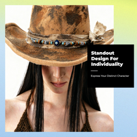 Vintage Cowboy Jazz Hat for Women Travel Brown All Seasons