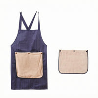 Striped Kitchen Apron Long Shoulder Ties Home Textile Textured