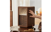 Jewelry Box with Glass Door Multi-Drawer Furniture Large-Capacity for Women