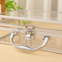 Transparent Makeup Container Sturdy Metal Frame Portable Cosmetic Storage Box
