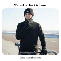 Ear Protection Balaclava Knit Hat Windproof 2 in 1 Balaclava Beanie Thermal for Cyclists, Outdoor Enthusiasts, Winter Sports, Skiing, Hiking