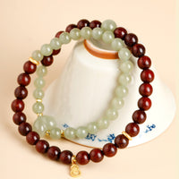Wood Bead Bracelet Multilayered Double Strand Bracelet Polished Beads