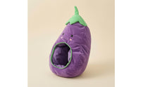 Soft Eggplant Hat Embroidered Face Eggplant Head Hat Leaf Top