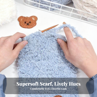 Coral Fleece Scarf Kit, DIY Yarn, Knitting, Gift