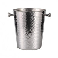 Hammered Stainless Steel Ice Container Dimpled Drinkware Open Top