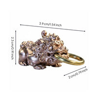 Mythical Protector Keychain Violet Copper Chinese-Style Keychain Curled Mane Decorative Charm