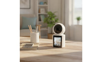 Desktop Visual Communication System with Monitor Single-Button Visual Communication System Camera Two-Way Door Phone for Families, Parents, Elderly, Home