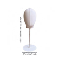Adjustable Mannequin Head Stand Stainless Steel Base Hat Display Head Canvas Cover