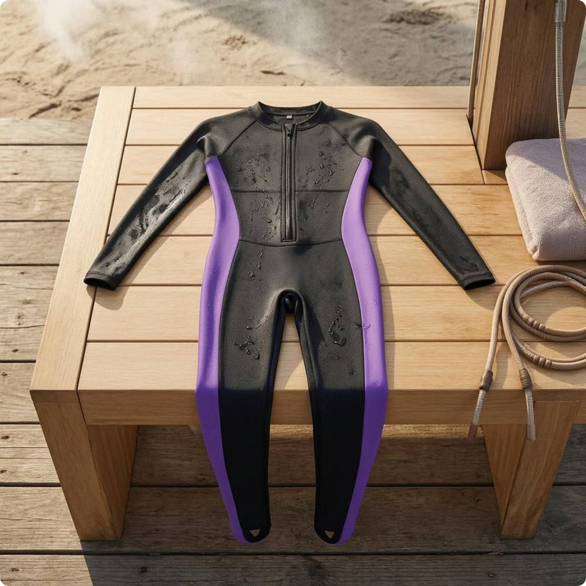 Full Body Rash Guard Built-in Padding Zip Front Swimsuit Long-Sleeve Swimsuit Shaping Look Swimwear Color Block for Swimming