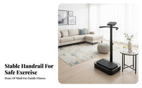 Bluetooth Speaker Vibration Plate Machine with Handle Adjustable Speed Levels Standing Shaker Platform with Handrail Anti-Slip Surface Full Body Vibration Exercise Machine Digital Control Panel for Seniors Seekers, Adults, Indoor, Living Room