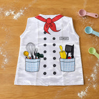 Children's Cook Costume Sleeveless Chef Costume Outfit Lightweight Textile