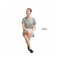 Sitting Woman Figurine Highly Detailed Painted Scale Model Person for Collectors