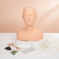 Soft Material Mannequin Head with Shoulders Multi-Function Esthetics Practice Bust Long-Lasting for Students