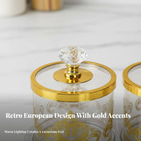 Elegant Design European Design Snack Container Set Brilliant Glow Decorative Candy Jar Set Dustproof Lids for Kitchen, Coffee Table, Pantry