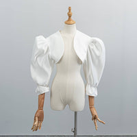 Puff Sleeve Shrug French Design Wide Collar Shrug Slimming Fit for Party