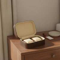 Portable Watch Storage Box Soft Lining Zippered Watch Travel Case Zippered Jewelry Storage Box Wear-Resistant Long-Lasting Hard