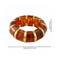Marbled Resin Bracelet Glossy Tortoise Shell Bangles Slip-On