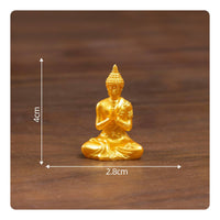 Miniature Buddha Statue Gold Finish Golden Deity Figurine Detailed Craftsmanship