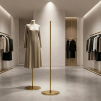 Polished Finish Metal Mannequin Stand Base Straight 1.5 M Rod Stand