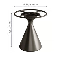 Carbon Steel Cone Side Table Base Tapered Round Pedestal Base Circular Top Frame 55 Cm Table Stand Cross Braces