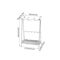 Jewelry Display Rack Silver Finish Jewelry Holder Rack Open Frame for Countertop