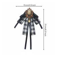 Preppy Uniform Bow Tie Elegant Design Pre-Tied Bow Brooch Double Wear Options