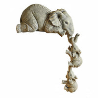 Resin Elephant Family Sculpture Symbolizes Maternal Love Mother and Young Elephant Statue Sentimental Gift Mother and 2 Young Elephants Sculpture