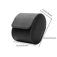 Single Watch Travel Case Soft Suede Lining Leather Watch Roll Individual Accessory Storage Flat Bottom Design for Travelers