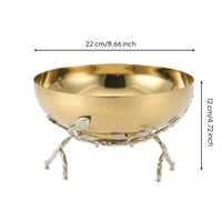 Decorative Bowl with Branch Stand Reflective Bowl with Stand Ornate for Tabletop